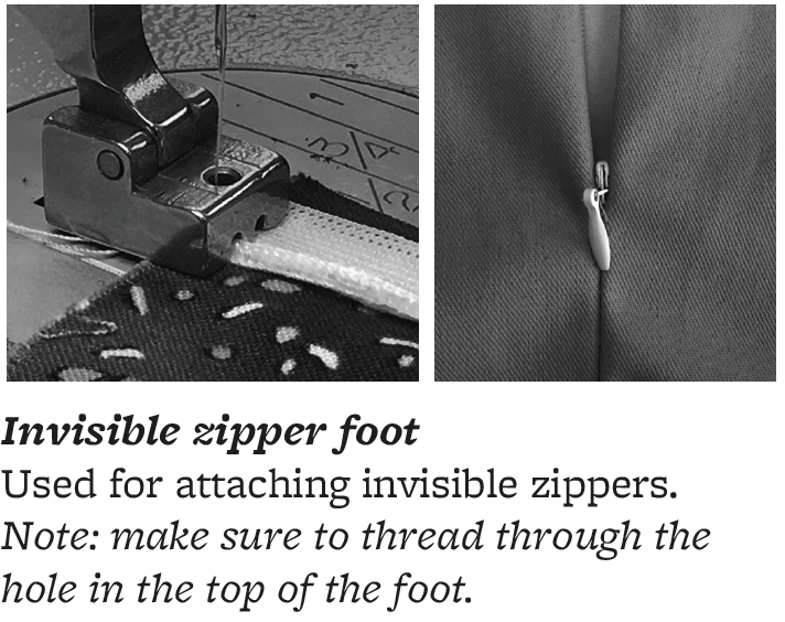 Invisible Zipper Foot and Sample